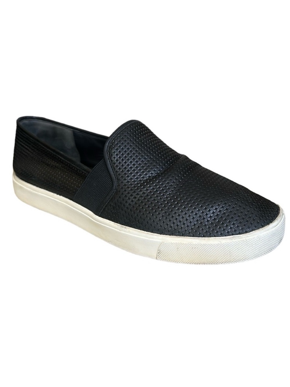 Vince Women's Blair Perforated Leather Black Slip-On Sneaker Size 9.5